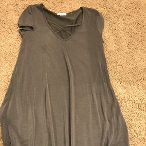 Socialite green short sleeve dress